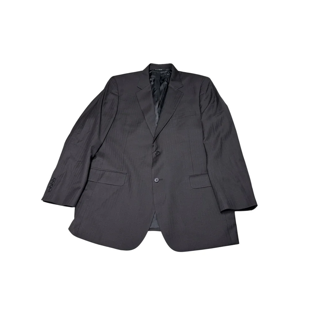 Jos A Bank Signature Collection Suit 2Pc Men 46L W40 L34 Charcoal Black Wool